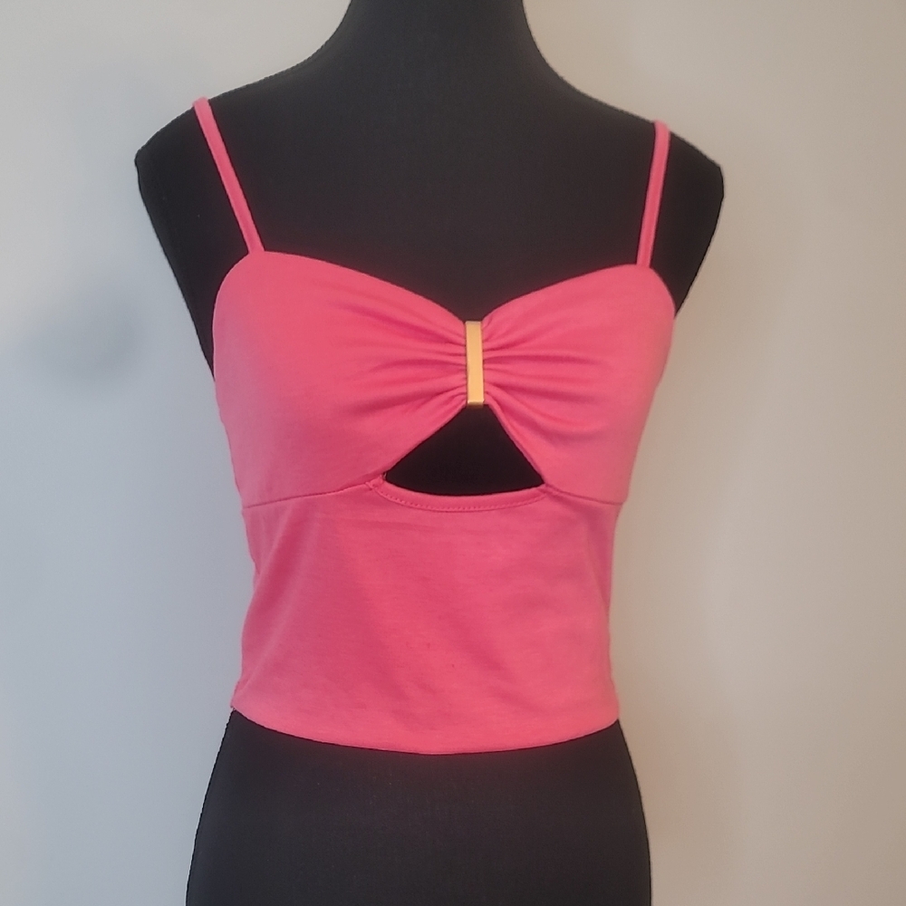 Pink Strappy Crop Top